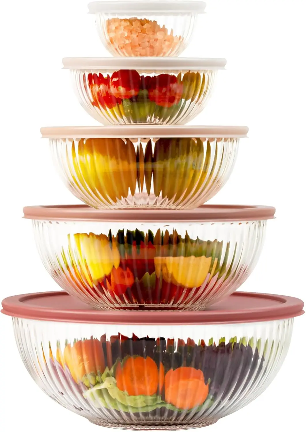 Kitchen Glass Baking Set - Glass Mixing Bowls with Lids Sets,