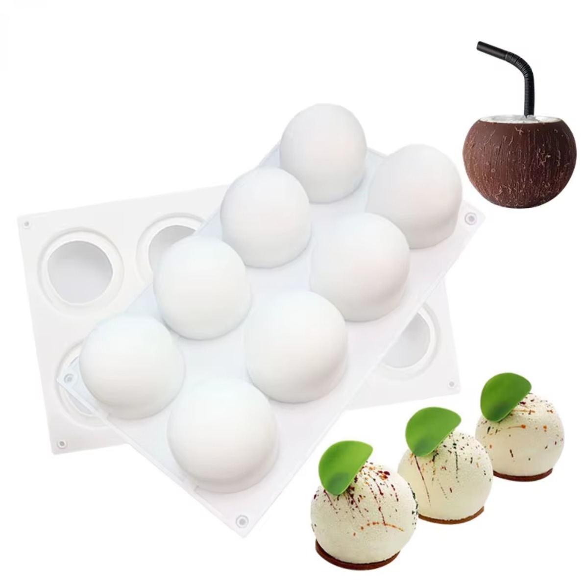 Silicone Cake Mold - 1Pc Round Spherical Mousse Silicone Mold