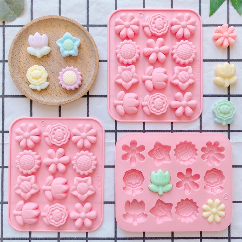 Silicone Cake Mold - 2pcs 12 consecutive 6 small flower