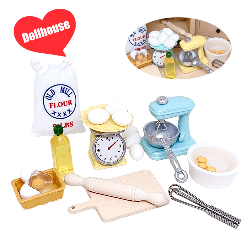 Kitchen Tools In Baking - 1Set 1:12 Dollhouse Miniature Flour Egg