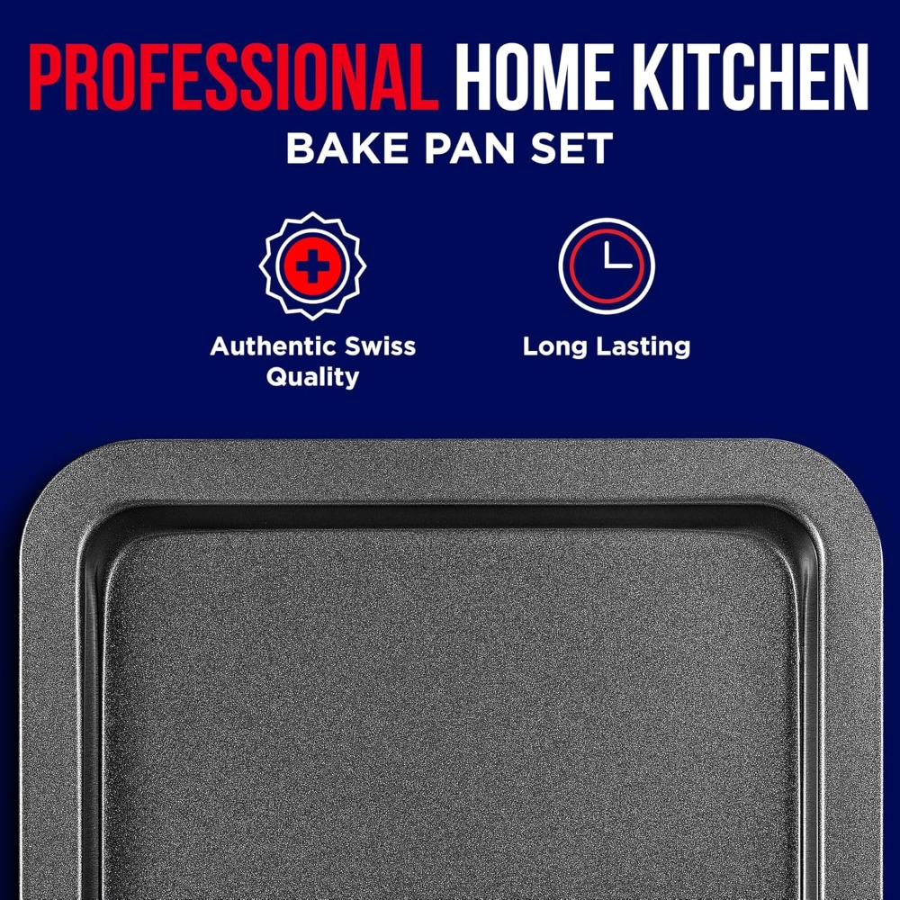 3 Piece Set Nonstick Carbon St – обзор и цена Kitchen Baking Tray Set
