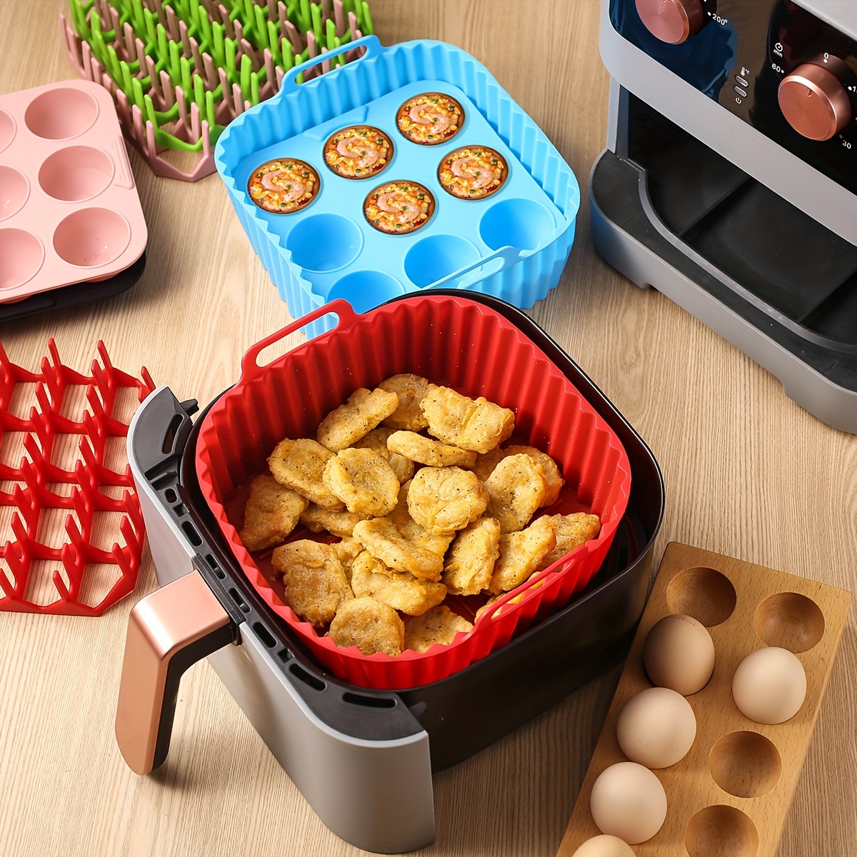2pcs Silicone Air Fryer Liners – обзор и цена Kitchen Baking Tray Set