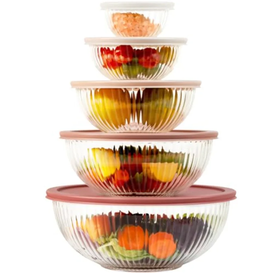 Glass Mixing Bowls with Lids S – обзор и цена Kitchen Glass Baking Set