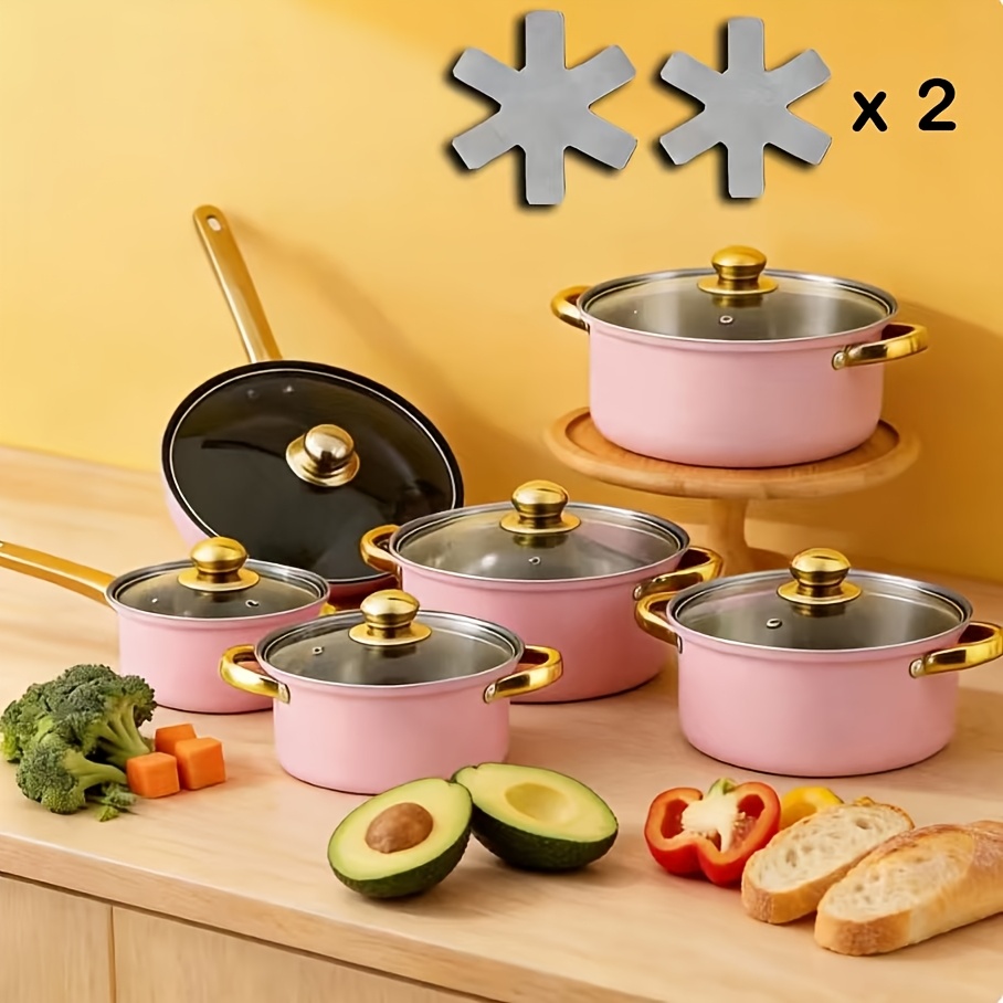 14pcs Stainless Steel Cookware – обзор и цена Kitchen Glass Baking Set