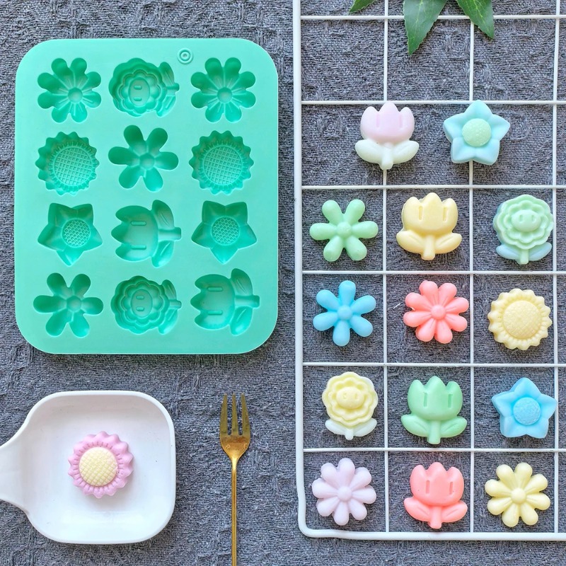 2pcs 12 consecutive 6 small fl – обзор и цена Silicone Cake Mold