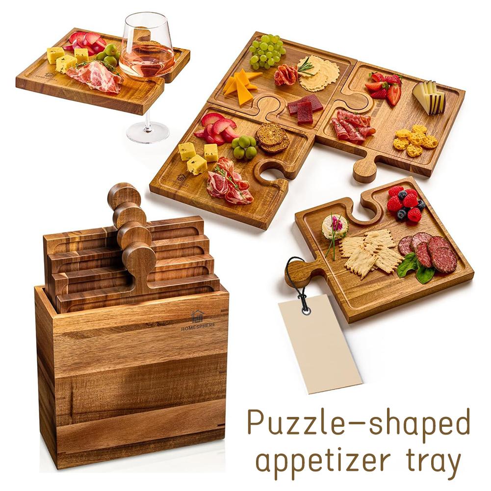 Wooden Puzzle Shaped Appetizer – обзор и цена Kitchen Baking Tray Set