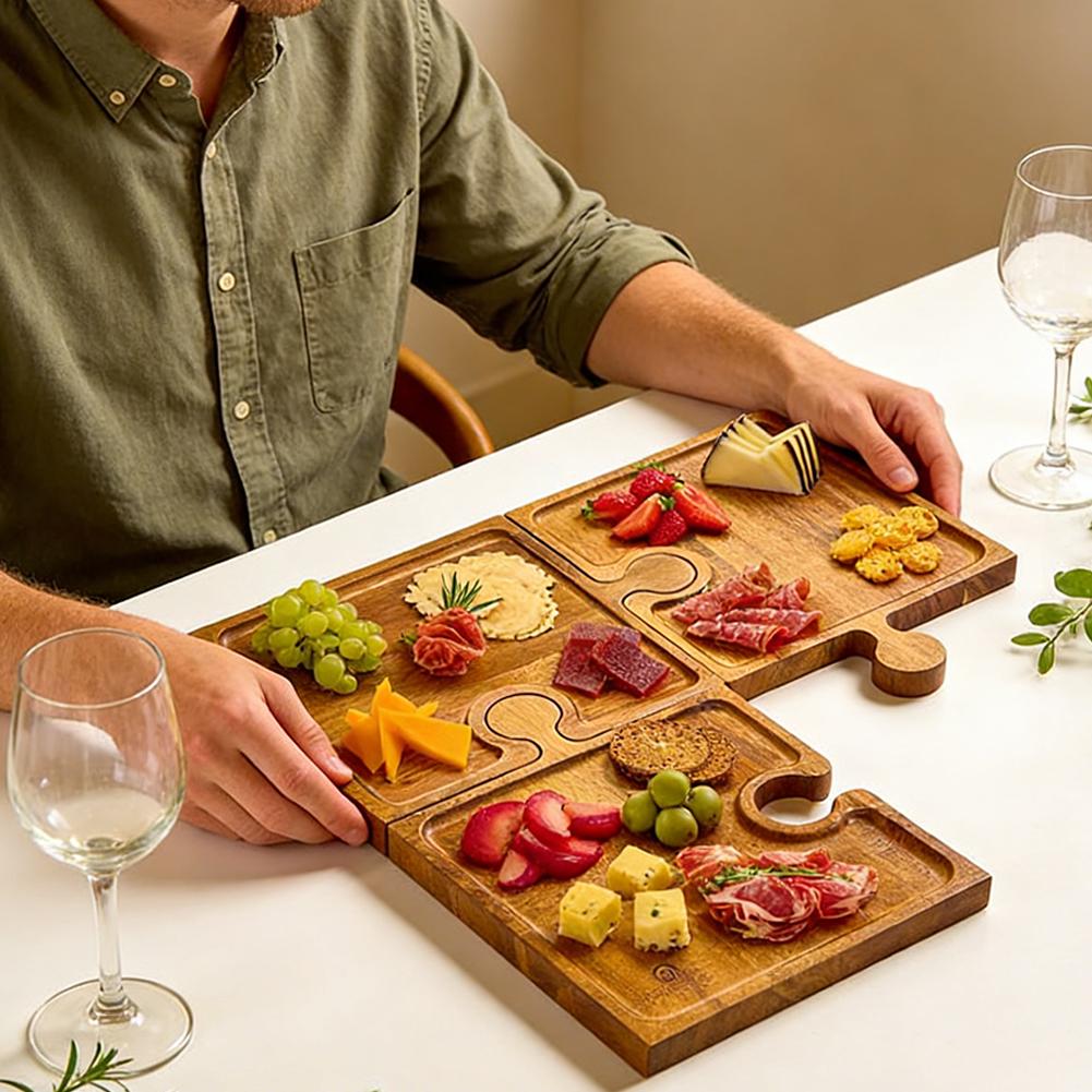 Wooden Puzzle Shaped Appetizer – обзор и цена Kitchen Baking Tray Set