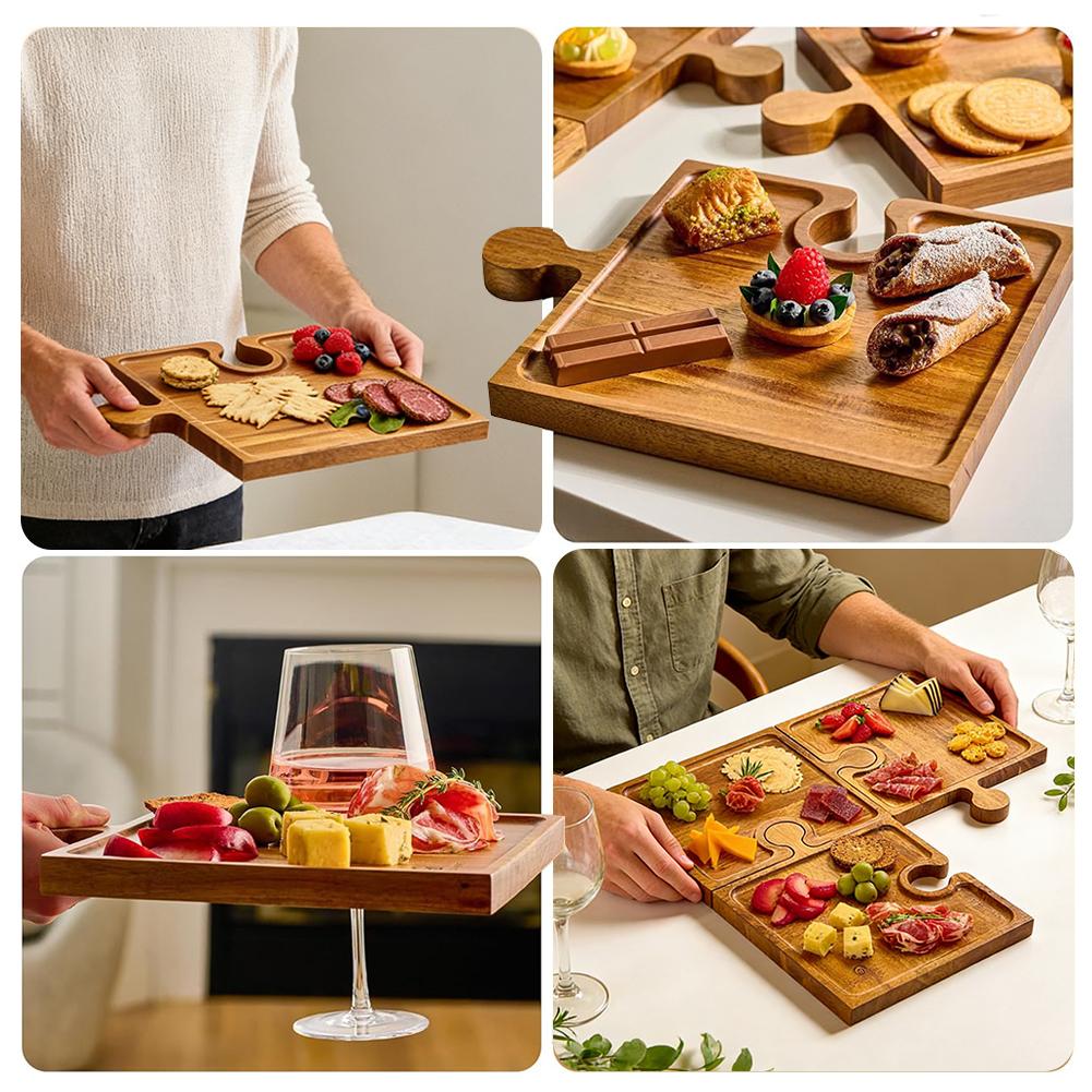 Wooden Puzzle Shaped Appetizer – обзор и цена Kitchen Baking Tray Set