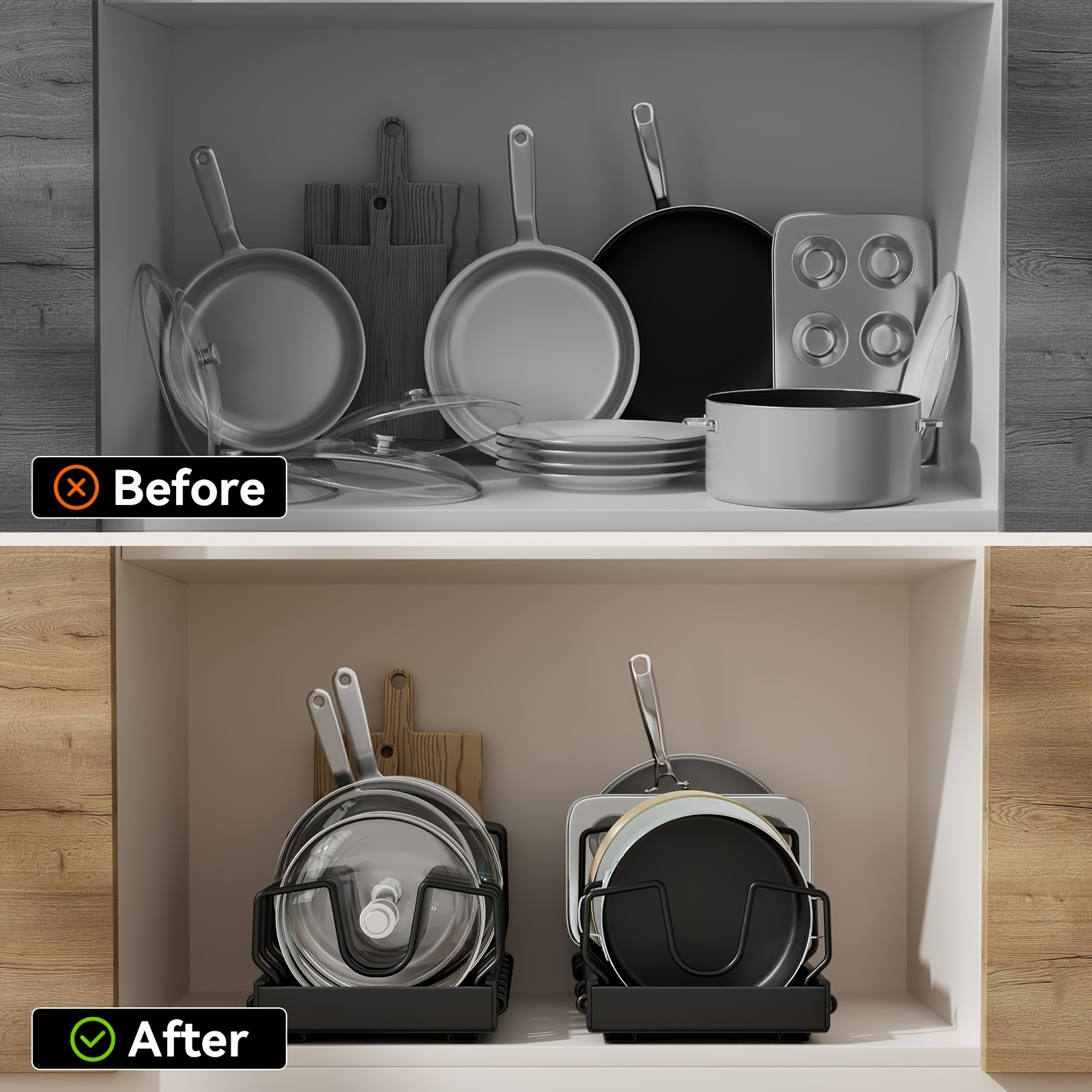 Pull Out Pot Lids Organizer Ra – обзор и цена Kitchen Cabinet Baking Organizer