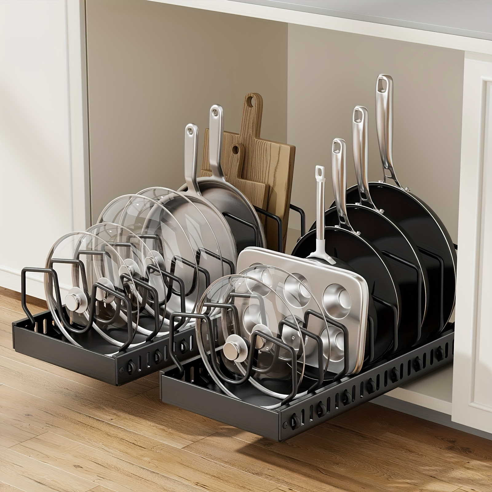 Pull Out Pot Lids Organizer Ra – обзор и цена Kitchen Cabinet Baking Organizer