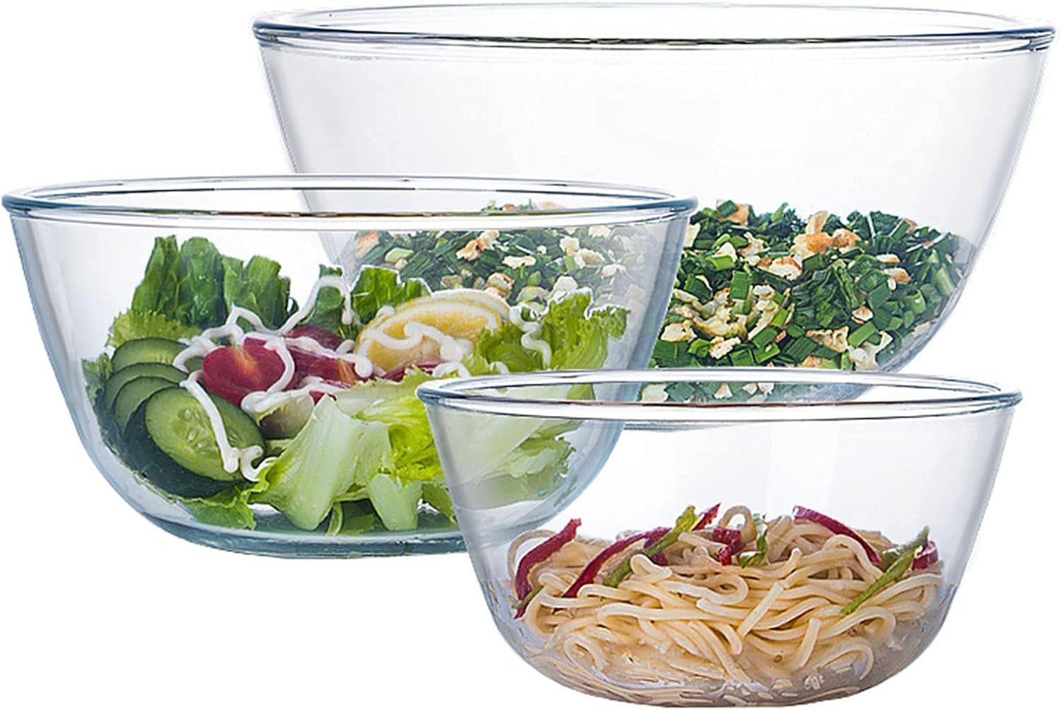 Glass Mixing Bowl Set of 3 for – обзор и цена Kitchen Glass Baking Set