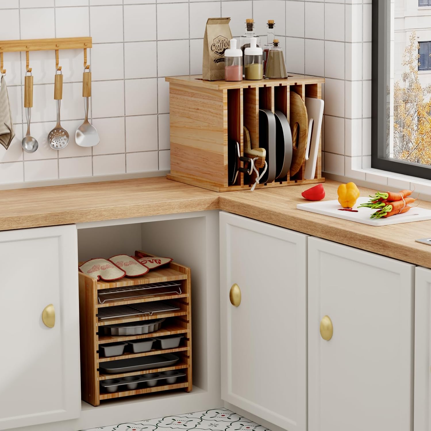 7 Tier Cookie Sheet Organizer  – обзор и цена Kitchen Cabinet Baking Organizer