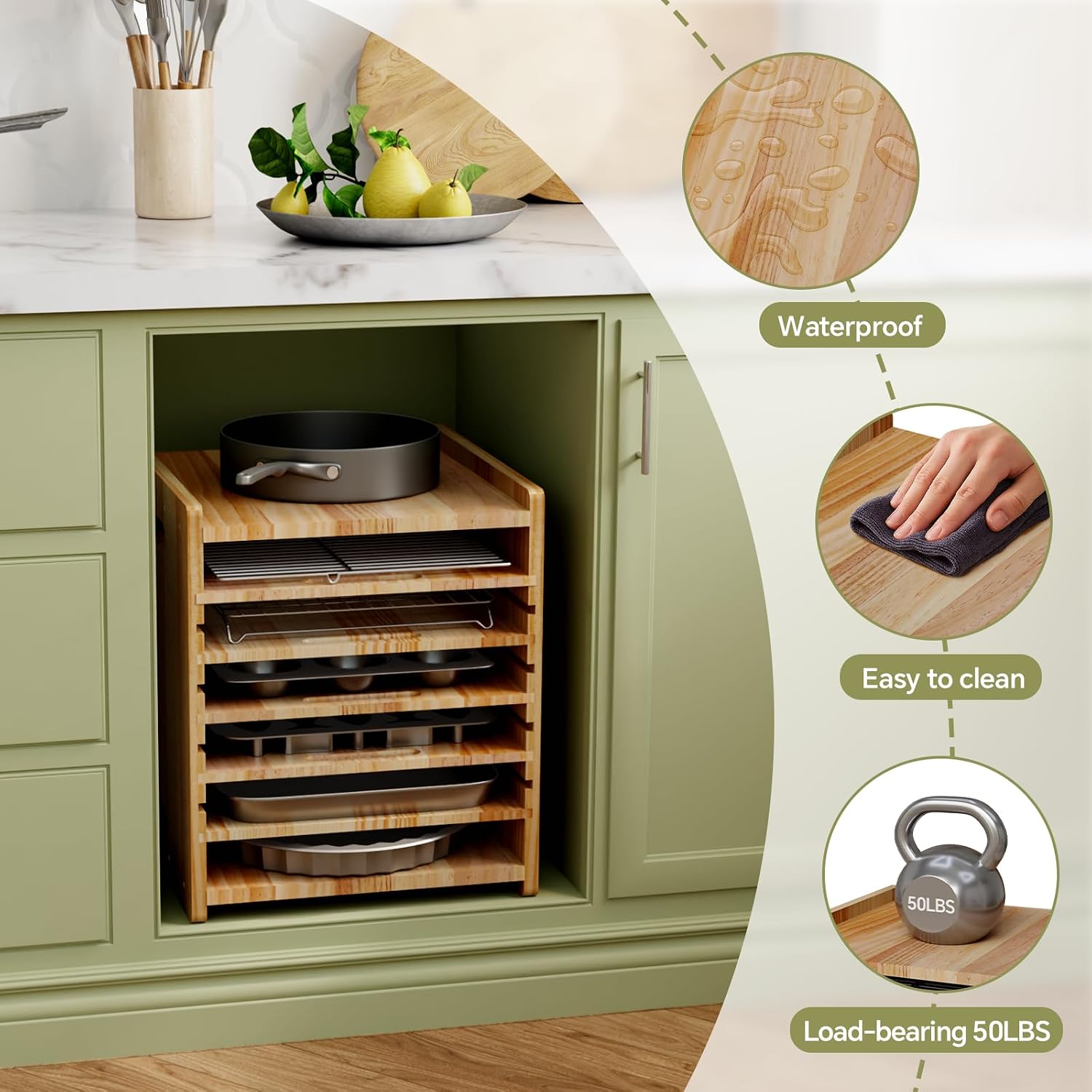 7 Tier Cookie Sheet Organizer  – обзор и цена Kitchen Cabinet Baking Organizer