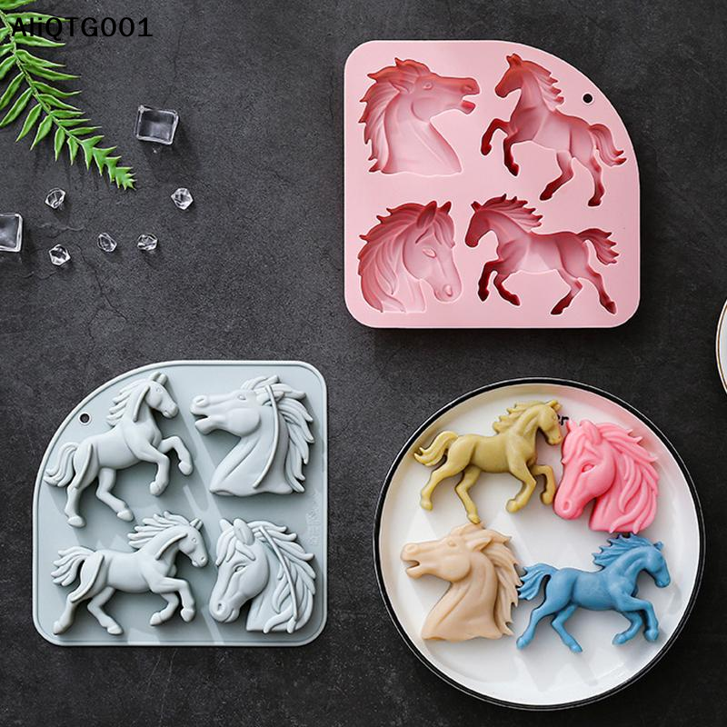 4-Cavity 3D Horse Silicone Mol – обзор и цена Kitchen Tools In Baking