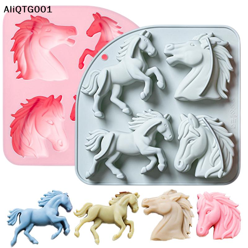4-Cavity 3D Horse Silicone Mol – обзор и цена Kitchen Tools In Baking