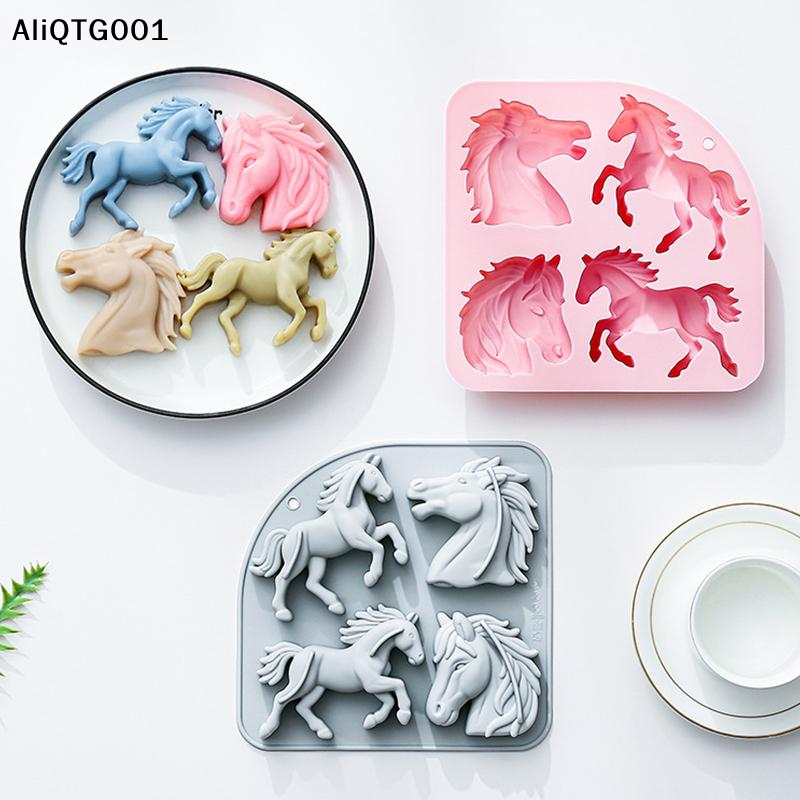 4-Cavity 3D Horse Silicone Mol – обзор и цена Kitchen Tools In Baking