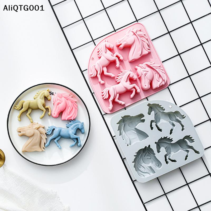 4-Cavity 3D Horse Silicone Mol – обзор и цена Kitchen Tools In Baking