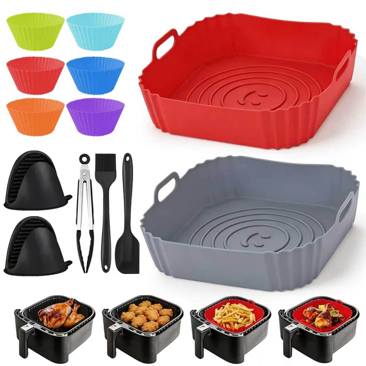 2Pcs Reusable Square Silicone  – обзор и цена Kitchen Baking Tray Set