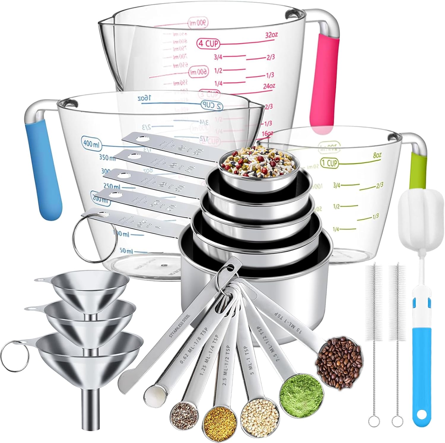 21-Piece Measuring Cups and Sp – обзор и цена Kitchen Glass Baking Set