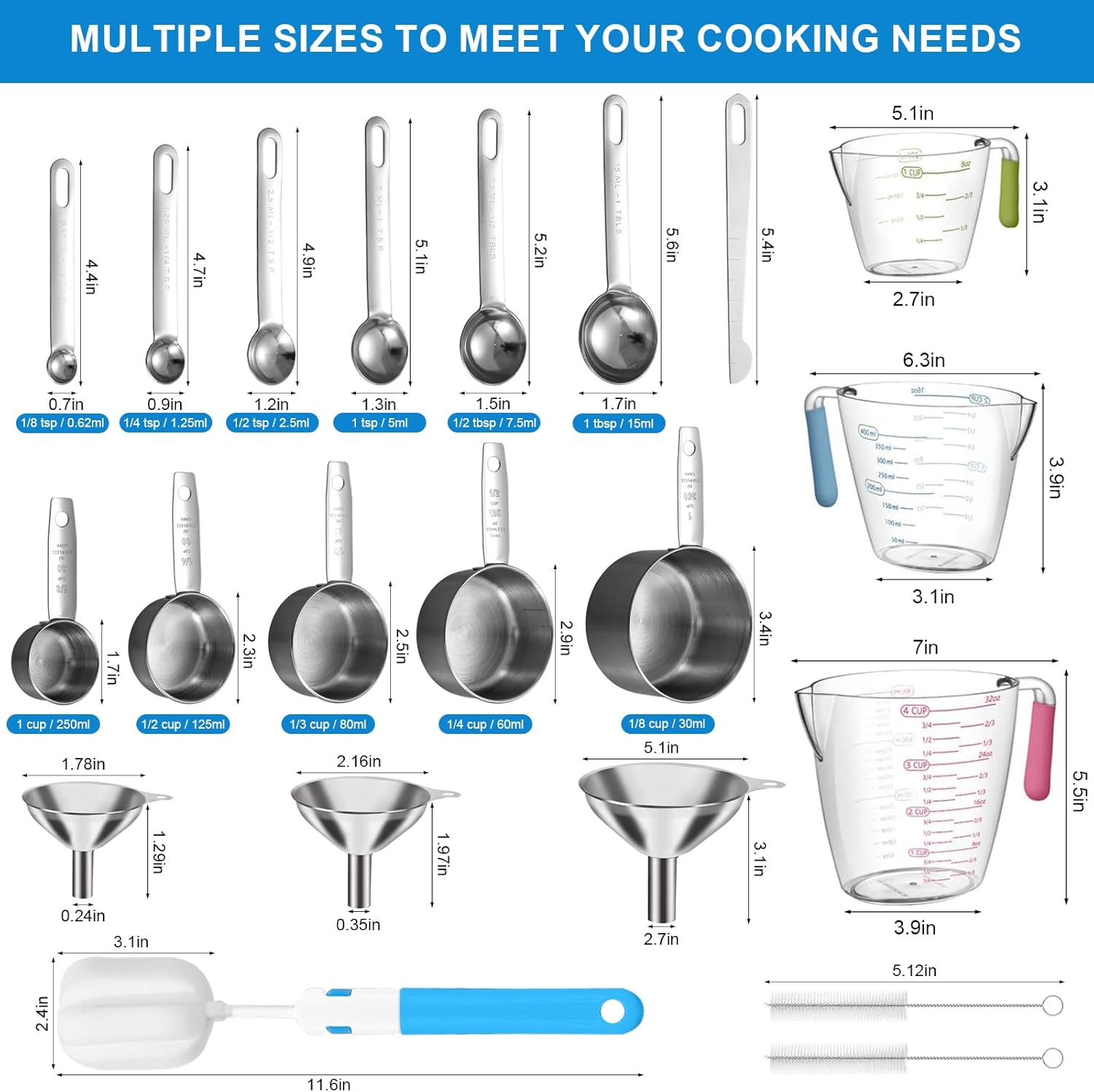 21-Piece Measuring Cups and Sp – обзор и цена Kitchen Glass Baking Set