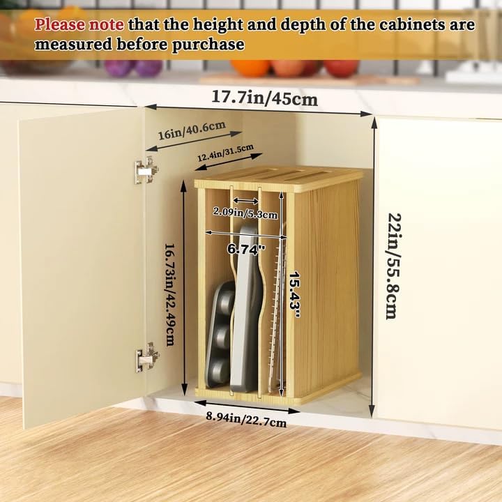 4 Tier Wooden Tray Dividers fo – обзор и цена Kitchen Cabinet Baking Organizer